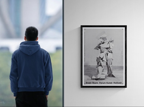 Image 1 of Erwin Wurm Forum Kunst Rottweil – 1984 Original Vintage Exhibition Poster by Erwin Wurm – Contemporary Art – 84.1x59.4 cm A1