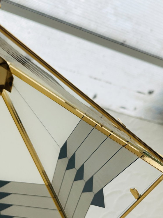 Grande lampada a sospensione vintage in ottone e vetro opalino – Massive, Lampadari, Glass (photo 13 of 13)