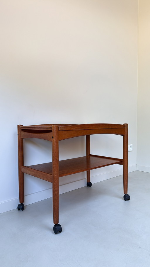 Vintage Danish Teak Wooden Trolley Bernstorffsminde