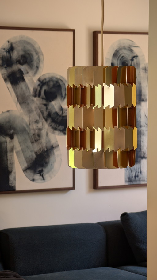 Louis Weisdorf Facet pendant lamp in brass - Lyfa Denmark 1960's