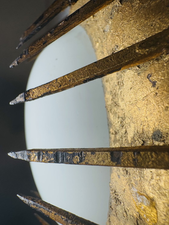 Image 1 of SET DI LUCI DA PARETE BRUTALIST SUNBURST, FRANCIA, anni '60