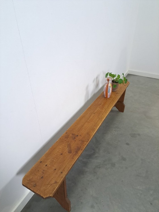 Image 1 of Old brocante wooden bench from France
