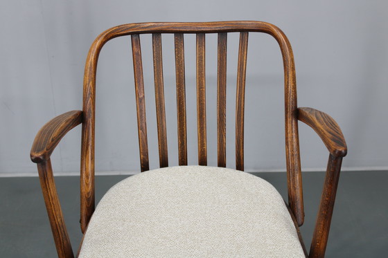 Image 1 of 1960 Antonin Suman Ensemble de six chaises de salle à manger en hêtre, restaurées