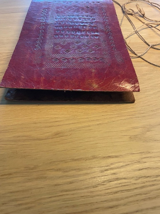 Image 1 of Handgemaakt Rood leren Fotoalbum 