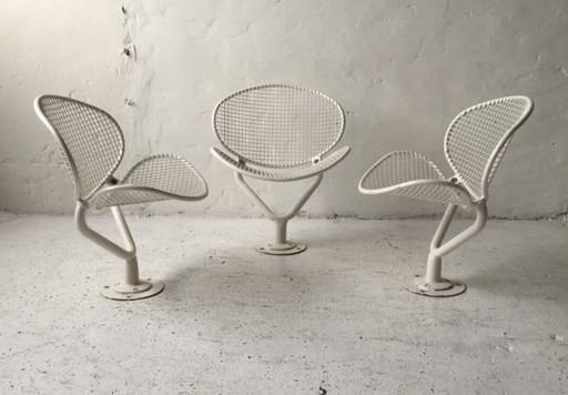 3 X Metal Outdoor Chairs