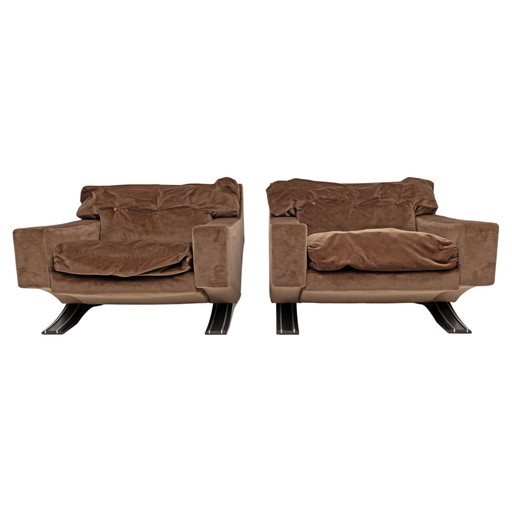 Alain Delon 1970 Sillón y Sofá de seda Hollywood Regency para Maison Jansen Francia