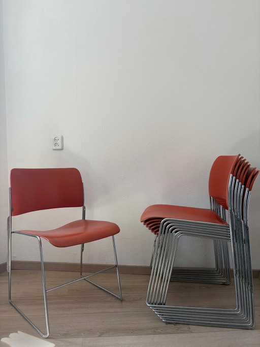 GF Business 40/4 1974 (8 sillas) – eetkamerstoelen, Metal, Chrome