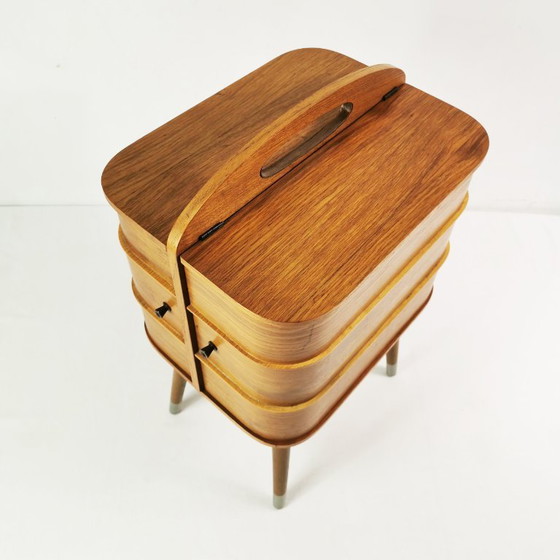 Mid-century teak sewing organizer, 1960s – Side tables, Wood (photo 5 of 15)