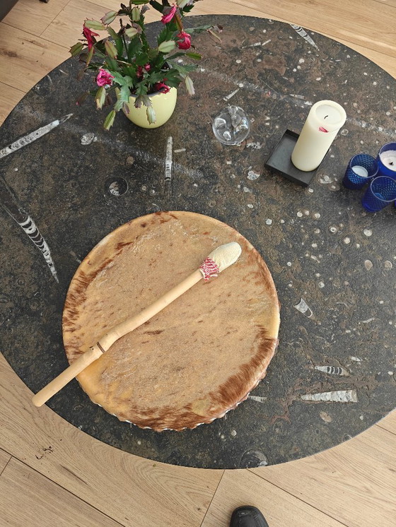 Image 1 of Mesa de centro de mediados de siglo de Heinz Lilienthal con tablero de mármol fósil