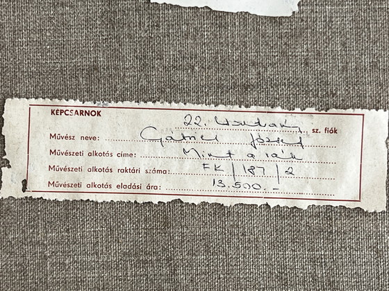 Image 1 of Gabriel Jozsef, Hongrie, paysage à l'huile, avec étiquette de la galerie,