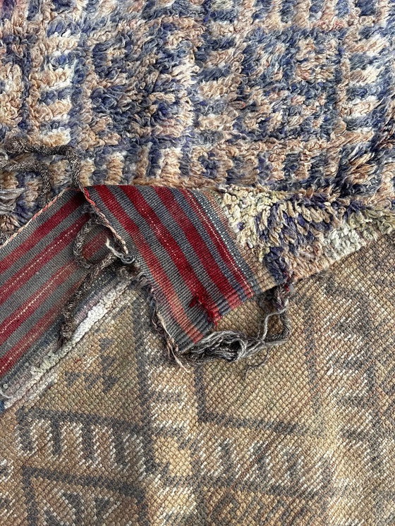 Image 1 of Groot vintage Marokkaans Talsint-tapijt 200x380 cm – Handgemaakt Berber wollen tapijt – Zeldzaam tribaal vloerkleed