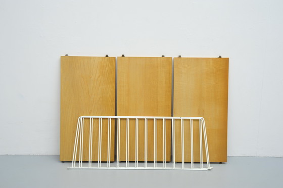 Image 1 of String shelving system in ash with 2 ladders by Kajsa and Nisse Strinning