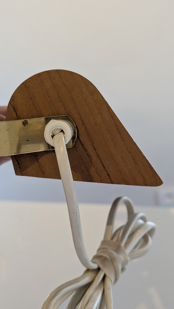 Image 1 of Lampada da parete svedese d'epoca in teak e ottone anni '60