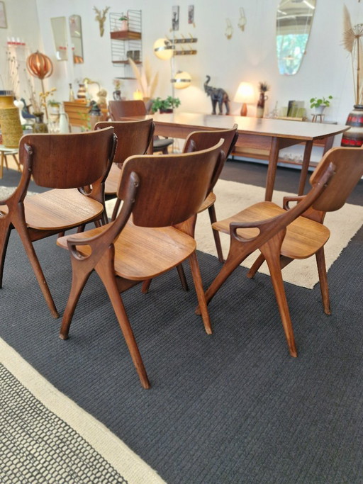 Set van 6 Vintage Deense Stoelen – Arne Hovmand-Olsen