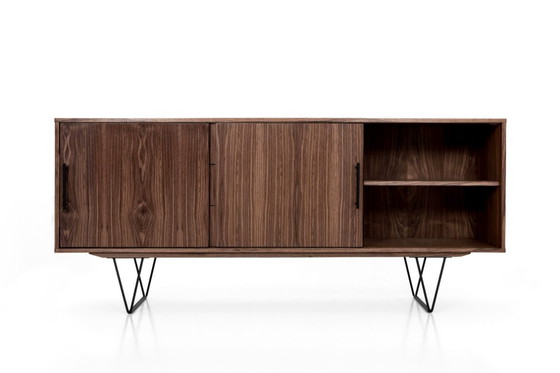 Image 1 of Cómoda O-S05 de nogal con puerta corredera y 3 cajones