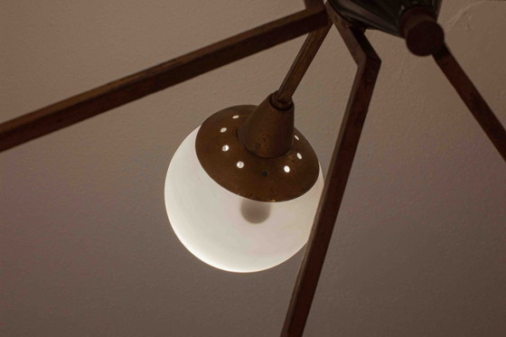 Image 1 of Lampadario italiano a globo opalino