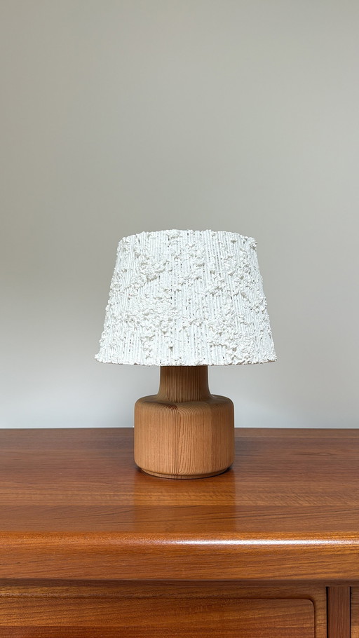 Lampe vintage en teck et taffetas par Bestform