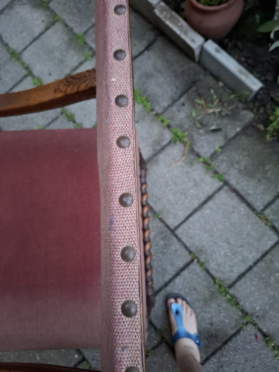 Poltrona in rovere in stile Luigi XIII – Poltrone, Textile, Wood (photo 6 of 6)