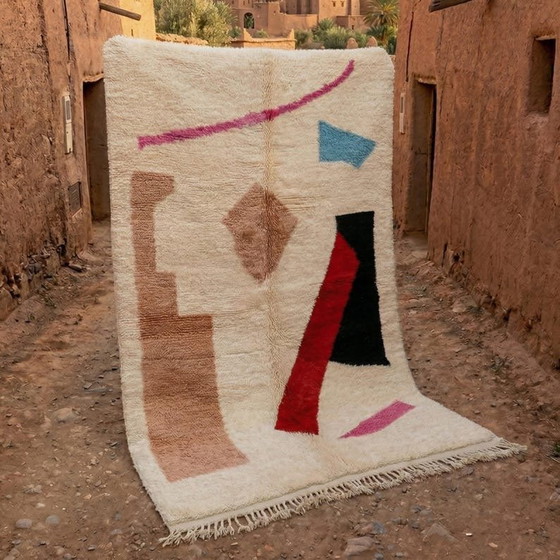 Image 1 of Tappeto berbero marocchino fatto a mano con motivi colorati, 150/250 cm