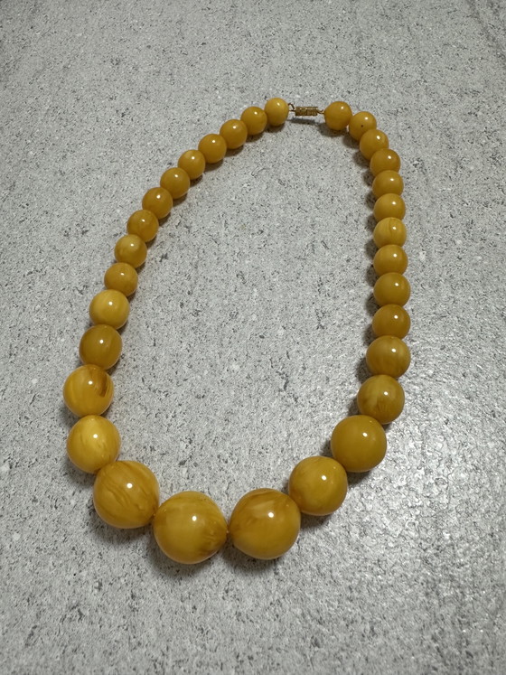 Image 1 of Egg Yolk Bakelite Necklace 55 grams