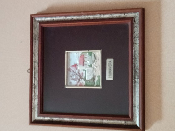 Les 4 saisons sur feuille d'argent mi il, Objets d'art, Verre, Noir (photo 11 sur 13)