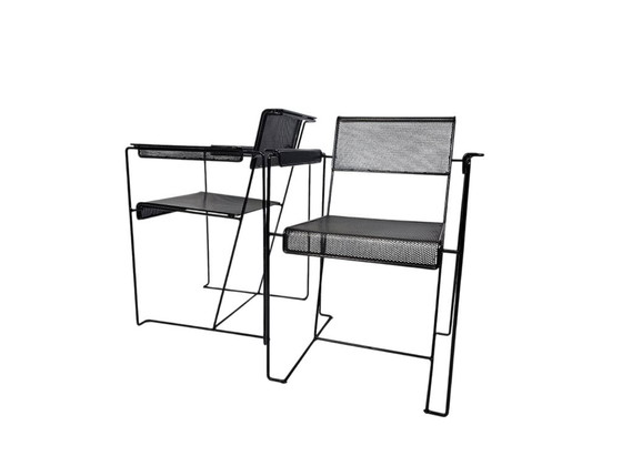 Pilastro Style - Post Modern - (2) Chairs - Perforated Steel - Holland - 70's – Armchairs, Metal (photo 7 of 12)