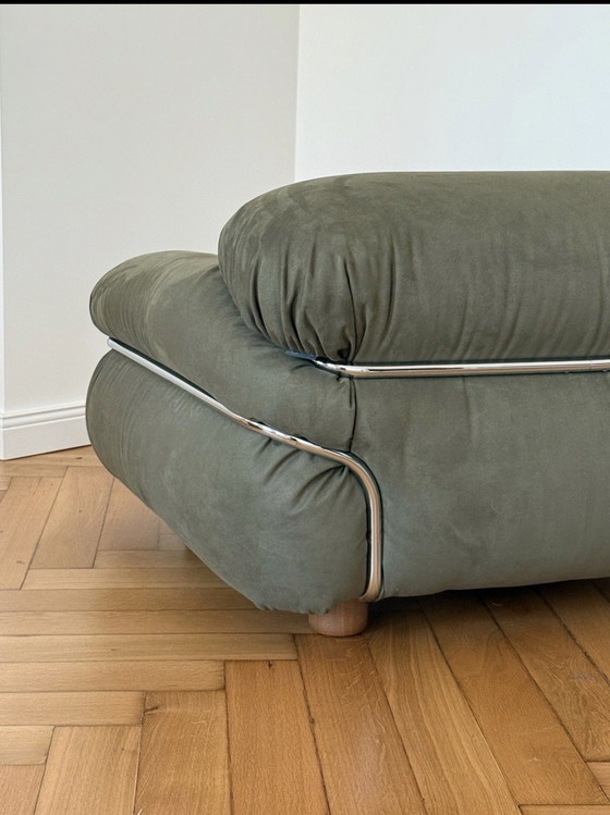 Image 1 of Tacchini Sesann Sessel, grün und chrom