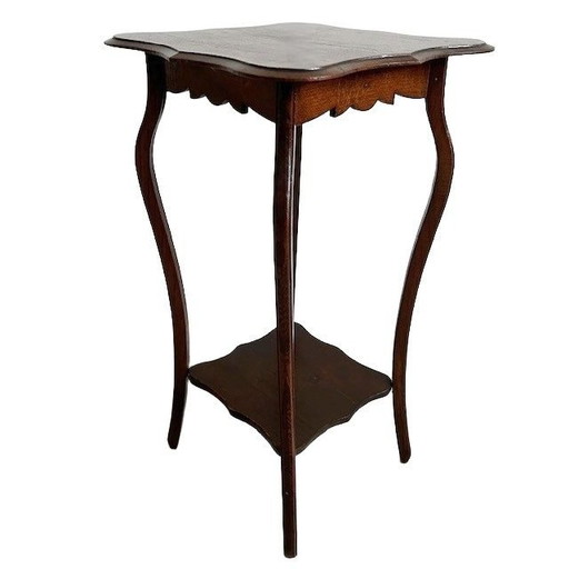 Elegante mesa alta vintage de roble estilo Art Nouveau de la década de 1920.