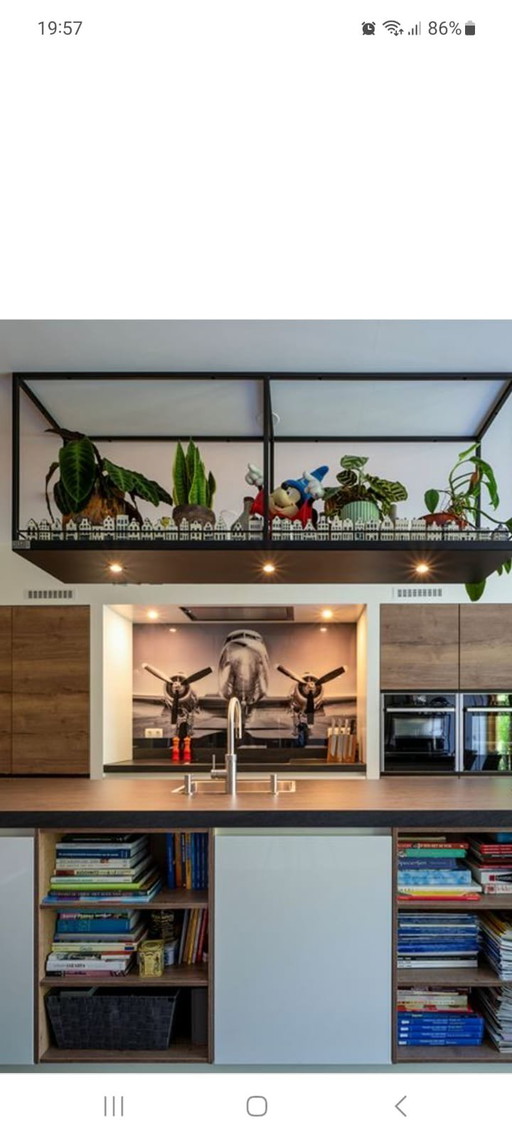 Metal Rack For Above Kitchen Island by Aleph Kuijper & Lingsma, 200cm Long, 44cm Wide and 70cm High