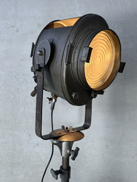 Image 1 of Vintage Industrial Theater Spot on Tripod - Cremer