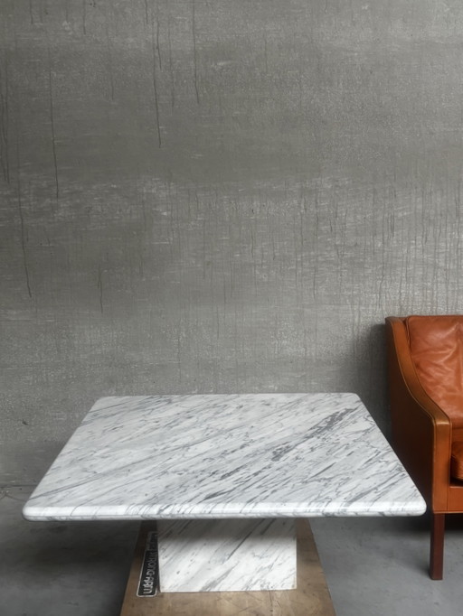 1980s carrara marble coffee table