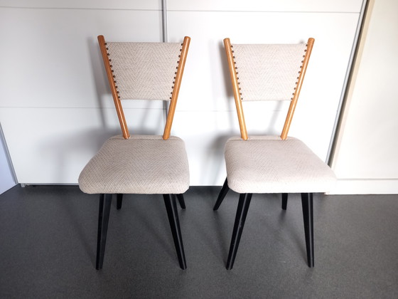 Image 1 of Table d'appoint vintage avec deux chaises