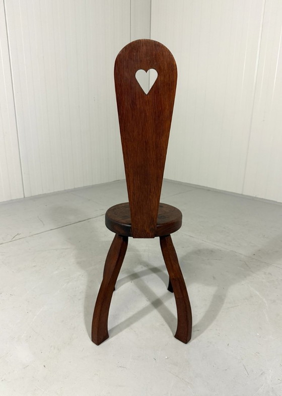 Image 1 of Brutalist rustic stool side table plant table 1960's