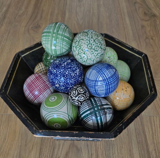 Antique carpet bowls.