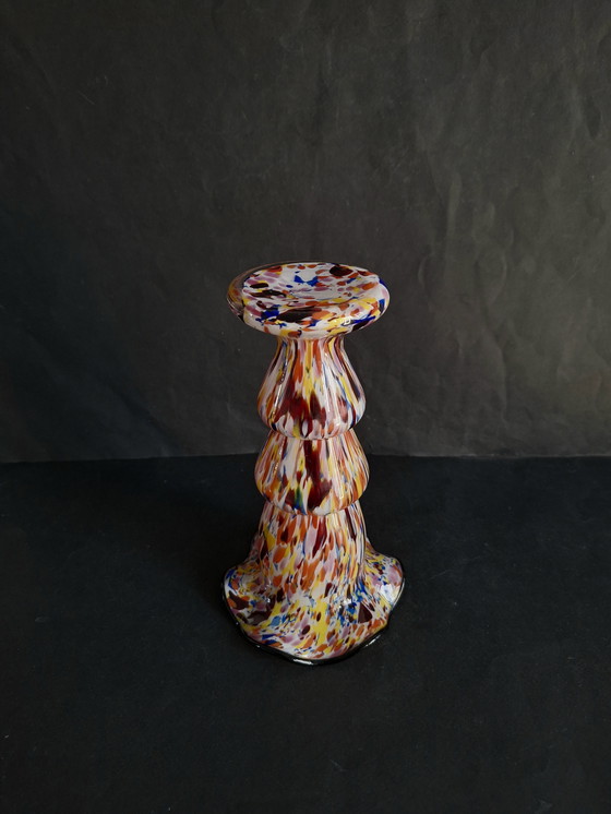 Image 1 of Vaas de vidrio salpicado Art Déco de Murano