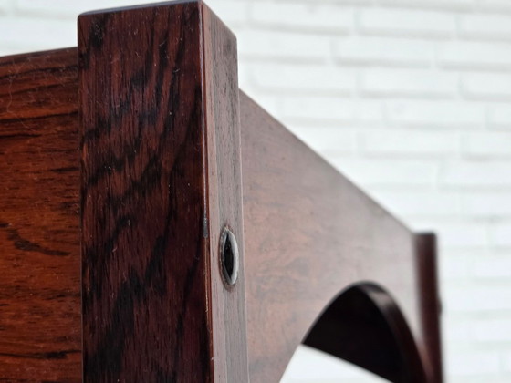 1970s, Danish design by Kristian Vedel. Side table model "Modus", teak wood. – Metal (photo 5 of 15)