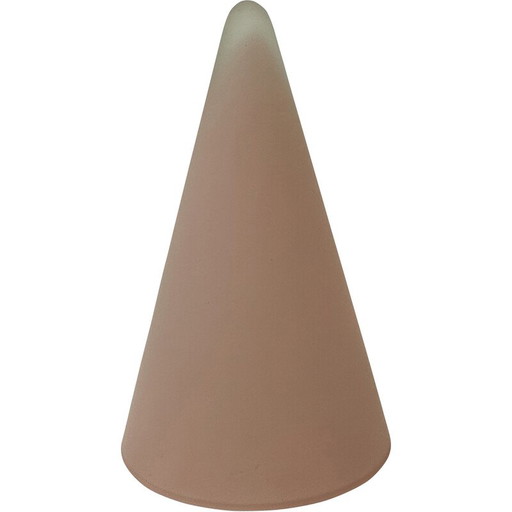 Vintage Teepee table lamp in pink glass by Sce, France 1970