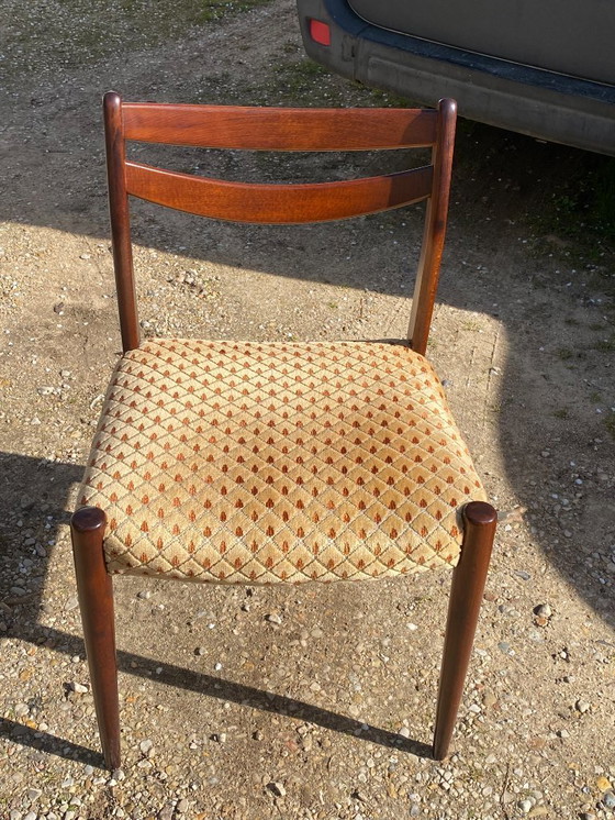 Image 1 of Set van 6 vintage Scandinavische stoelen uit de jaren 50 in palissanderhout.
