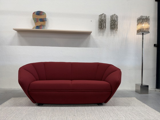 Canapé Pode Colla 2,5 places avec pouf Tissu rouge – Canapés 2 places, Autre (photo 2 of 7)