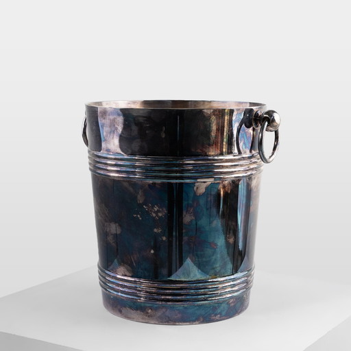 Silver-Plated Champagne Bucket Marked Christofle France, 1950s
