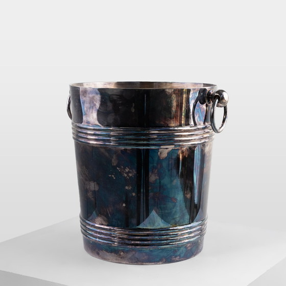 Image 1 of Silver-Plated Champagne Bucket Marked Christofle France, 1950s