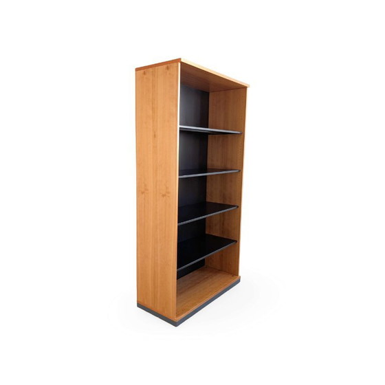 2x Midcentury Bookcase Steelcase mcm Vintage Design Shelf, Metal, Wood, Black (photo 3 of 9)