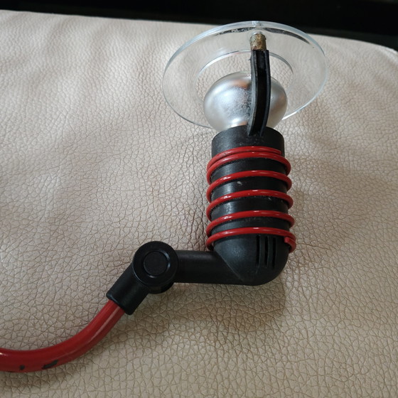 Vintage ESTO Style Red Spiral Table Lamp – Memphis Postmodern 1980s 1990s – Metal (photo 10 of 14)