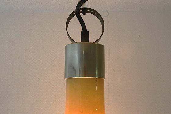 Image 1 of Lampada a sospensione Cosack in vetro di Murano color ambra