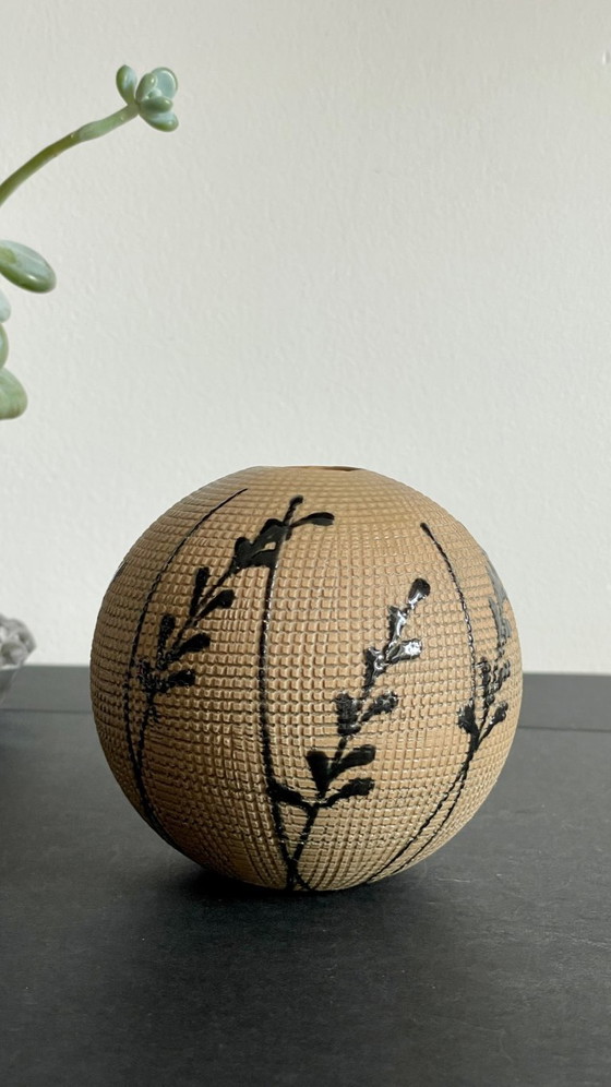 Image 1 of Vintage Japanese-inspired handcrafted stoneware vase