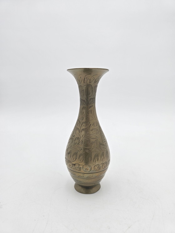 Image 1 of Indische Vase Mit Blumen-Dekor