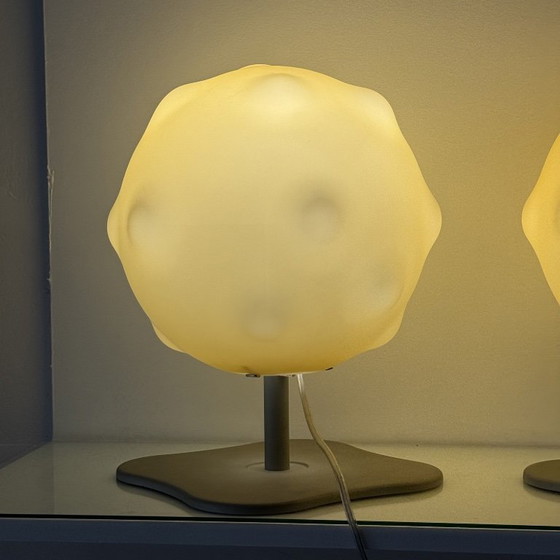 Pair of Lampoon Table Lamps by Foscarini Aldo Cibic, Satin Glass, Vintage Design (photo 7 of 10)