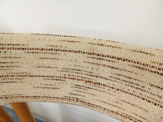 Image 1 of Paar vintage Baumann stoelen van hout en stof uit de jaren 70