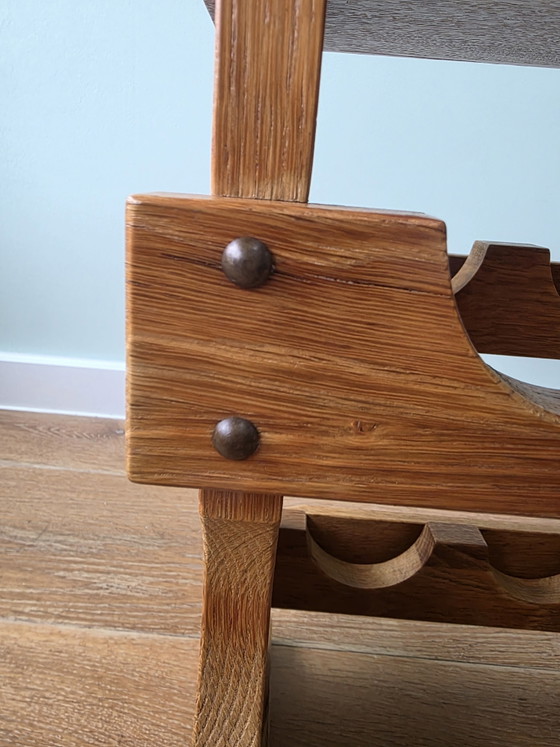 Image 1 of Solid Oak Wine Rack 8 Bottles 60s/70s