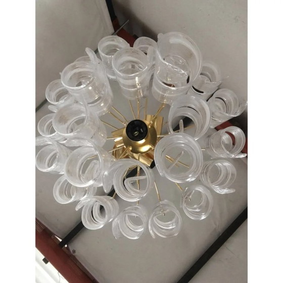 Image 1 of Lampadario Virgola in Vetro di Murano Stile Venini, Multicolor